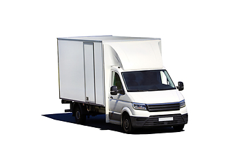 Image showing White Light Transport Truck Isolated over White