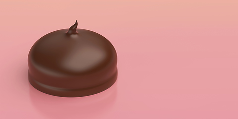 Image showing Chocolate marshmallow on pink background
