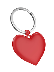 Image showing Keyring with red heart