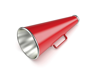 Image showing Red vintage megaphone