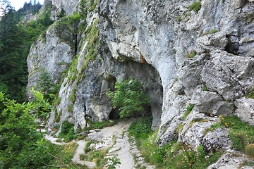 Image showing A cave called the Jaskinia Oblazkowa in Poland