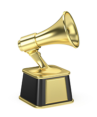 Image showing Megaphone gold trophy