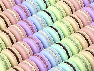 Image showing French macarons with different colors and flavors

