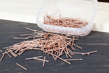 Image showing red copper nails