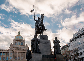 Image showing Saint Wenceslaus statue on Vaclavske Namesti in Prague, Czech Republic