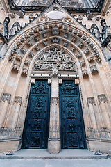 Image showing St. Vitus cathedral door in Prague Czech Republic