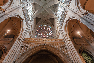Image showing interior of Vitus Cathedral, Czech Republic