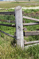 Image showing old gray wooden fence