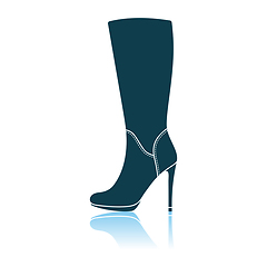 Image showing Autumn Woman High Heel Boot Icon