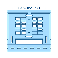 Image showing Supermarket Parking Square Icon