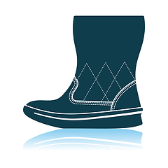 Image showing Woman Fluffy Ugg Boot Icon