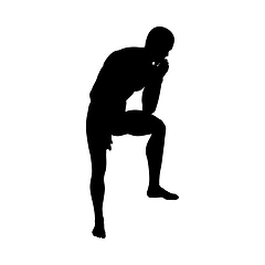 Image showing Sitting Pose Man Silhouette