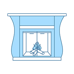 Image showing Fireplace With Doors Icon