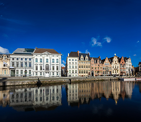 Image showing Ghent canal. Ghent, Belgium