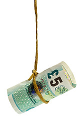 Image showing Dangling British pound