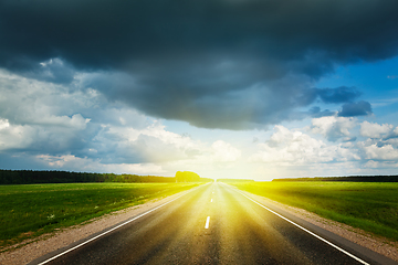 Image showing Road and stormy sky