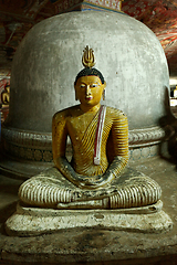 Image showing Ancient Buddha image in Dambulla Rock Temple caves, Sri Lanka