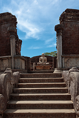 Image showing Ancient sitting Buddha image