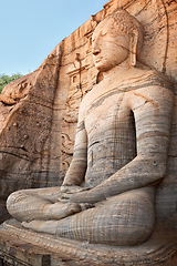 Image showing Ancient sitting Buddha image