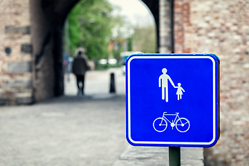 Image showing Pedestrian and bicycle sign