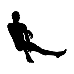 Image showing Sitting Pose Man Silhouette