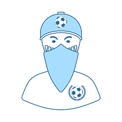 Image showing Football Fan With Covered Face By Scarf Icon