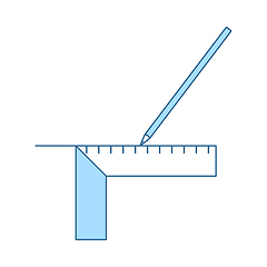 Image showing Pencil Line With Scale Icon