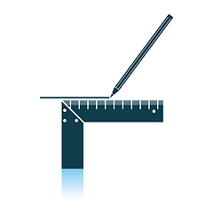 Image showing Pencil Line With Scale Icon