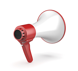 Image showing Red and white electric megaphone
