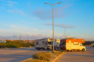 Image showing Caravan car parking old van