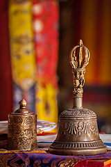 Image showing Religious bell in Buddhist monastery