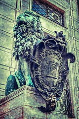 Image showing Bavarian lion statue at Munich Residenz palace