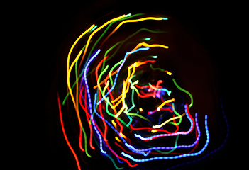 Image showing Abstract colorful motion background with blurred lights 