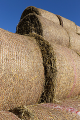 Image showing pressed straw stack