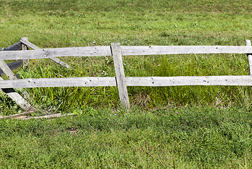 Image showing wooden old fence, countryside