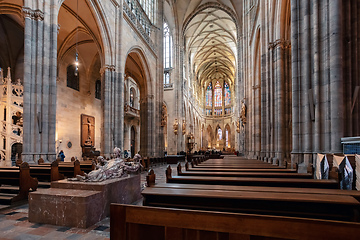 Image showing interior of Vitus Cathedral, Czech Republic