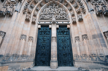 Image showing St. Vitus cathedral door in Prague Czech Republic