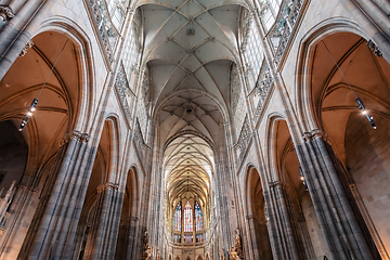 Image showing interior of Vitus Cathedral, Czech Republic