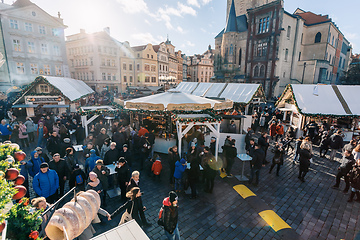 Image showing Christmas advent market at Old Town Square, Prague