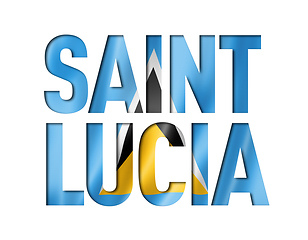 Image showing Saint Lucia flag text font