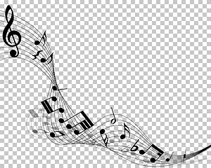 Image showing Musical note staff