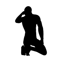 Image showing Sitting Pose Man Silhouette