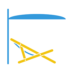Image showing Sea Beach Recliner With Umbrella Icon