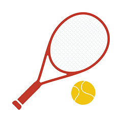Image showing Icon Of Tennis Rocket And Ball