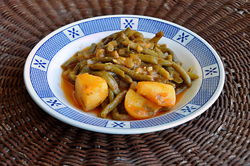 Image showing green beans with tomato sauce