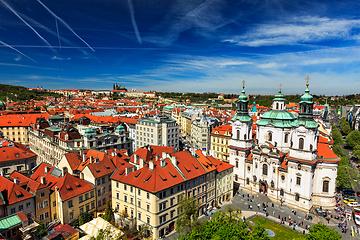 Image showing View of Stare Mesto Old City and and St. Nicholas Church from Town Hall