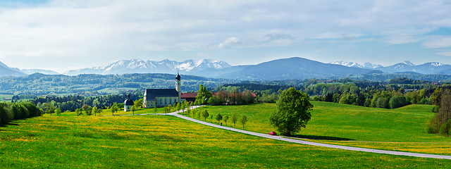 Image showing Pilgrimage church of Wilparting, Irschenberg, Upper Bavaria, Germany