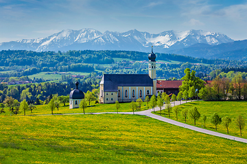 Image showing Church of Wilparting, Irschenberg, Upper Bavaria, Germany