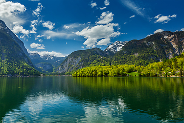 Image showing Hallstatter See mountain lake in Austria