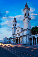 Image showing St. Ludwig's Church Ludwigskirche in the evening. Munich, Bavaria, Germany